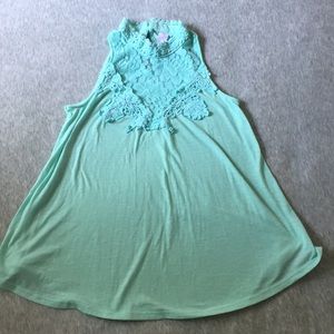 Mint Green Lace Tank Top